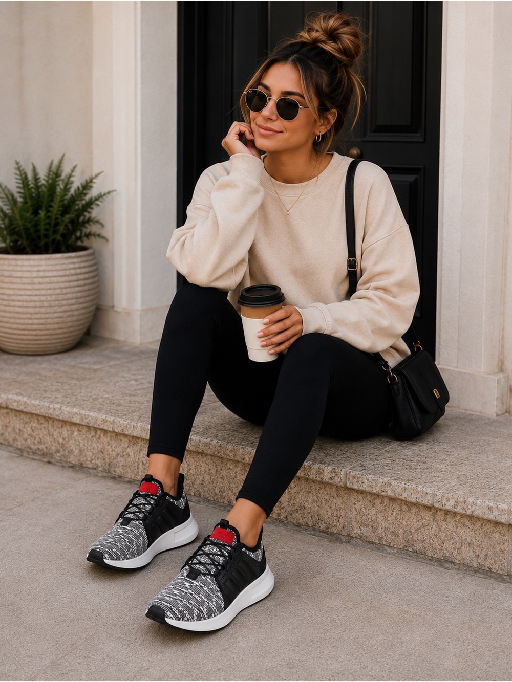 Adidas X_PLR Knit Sneakers Women’s 7.5 (Youth 5) Black White | slip on no laces
